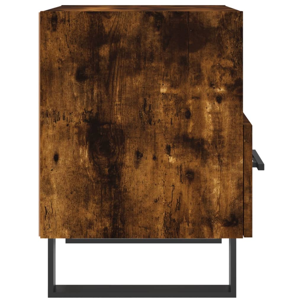 Sengeborde 2 stk Røget eg 40x35x47,5 cm træmateriale