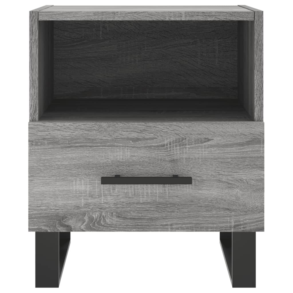 Sengeborde 2 stk Grå Sonoma 40x35x47,5 cm træmateriale