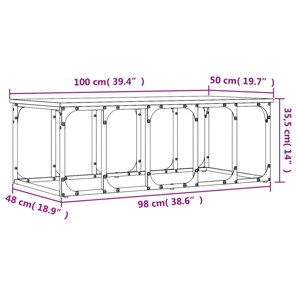 Sofabord Sonoma eg 100x50x35,5 cm træmateriale