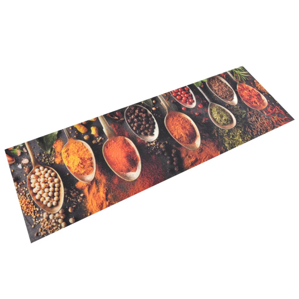 Køkkentæppe Vaskbare Skeer & Krydderier 60x180 cm Fløjl