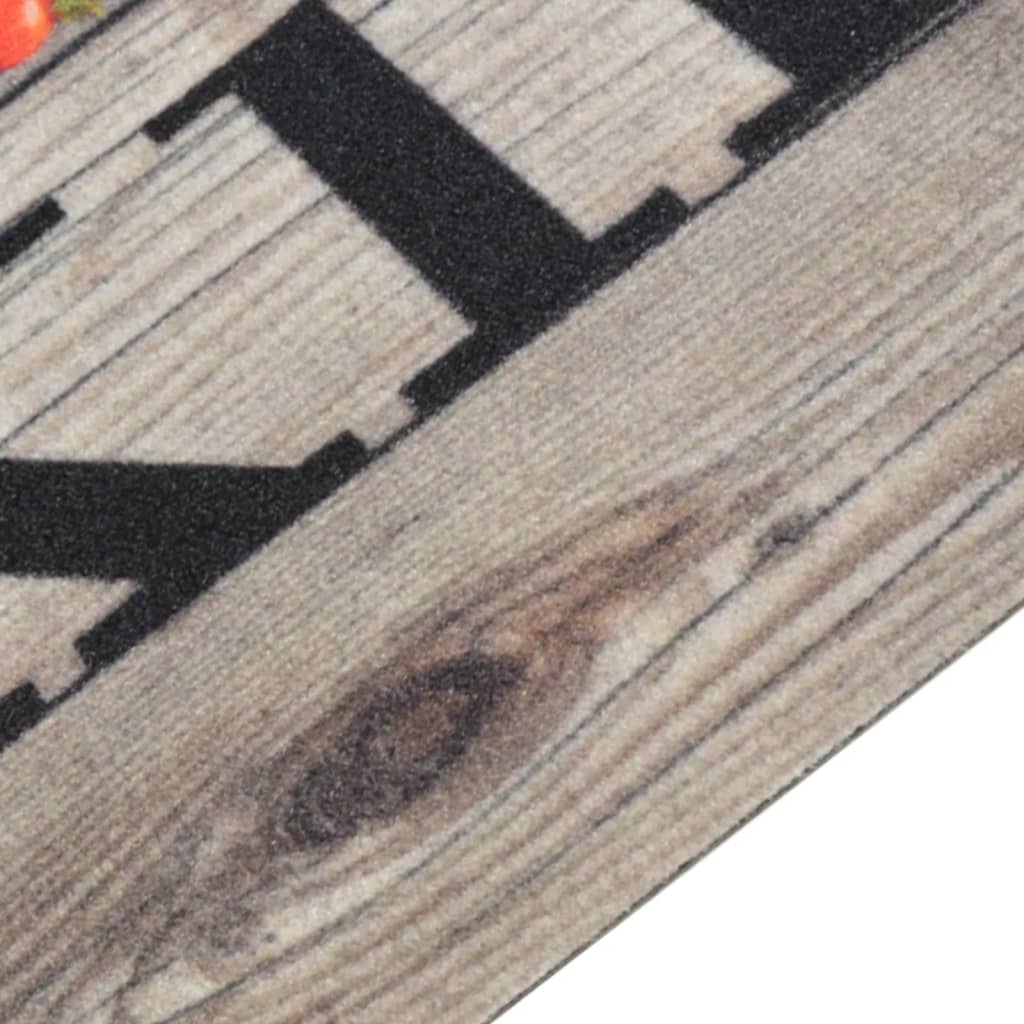 Køkkentæppe Vaskbar Madlavning Grå 45x150 cm Fløjl