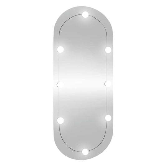 Wandspiegel mit LED-Leuchten 25x60 cm Glas Oval