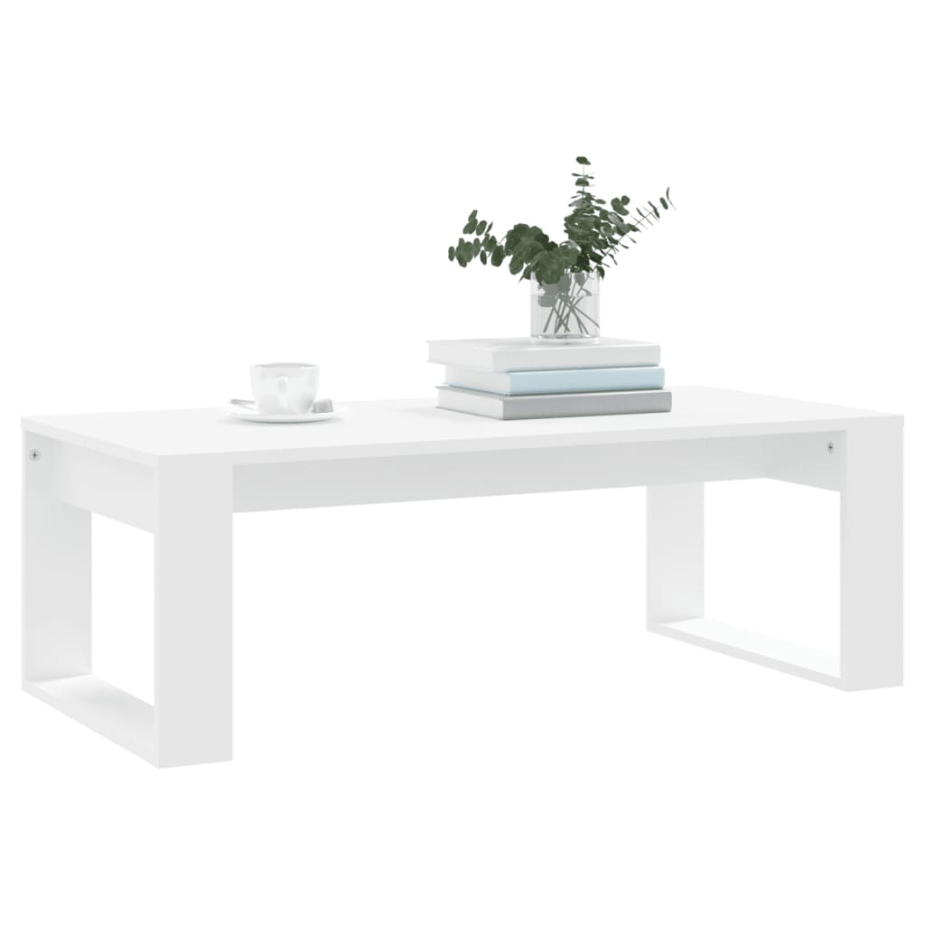 Sofabord Hvid 102x50x35 cm Træ Materiale