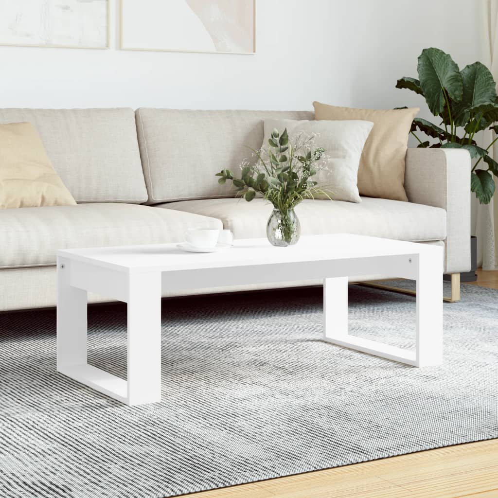 Sofabord Hvid 102x50x35 cm Træ Materiale