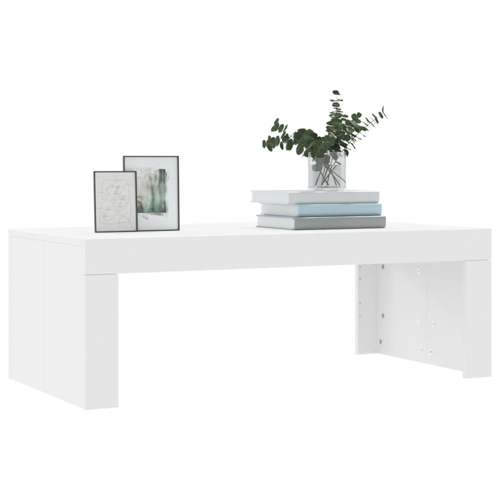Sofabord Hvid 102x50x36 cm Træ Materiale
