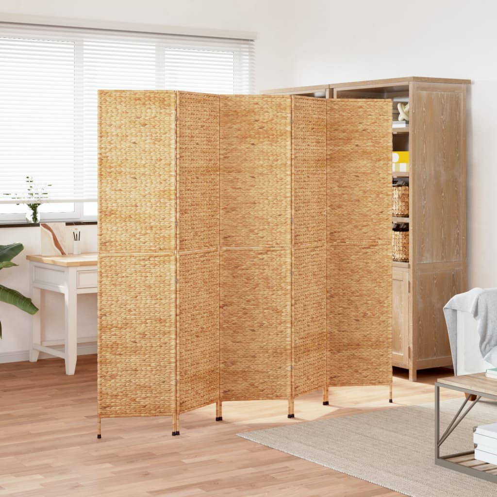 5-delt foldeskærm 205x180 cm vandhyacint
