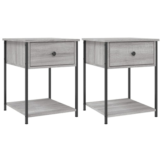 Nachttische 2 Stk. Grau Sonoma 44x45x58 cm Holzwerkstoff
