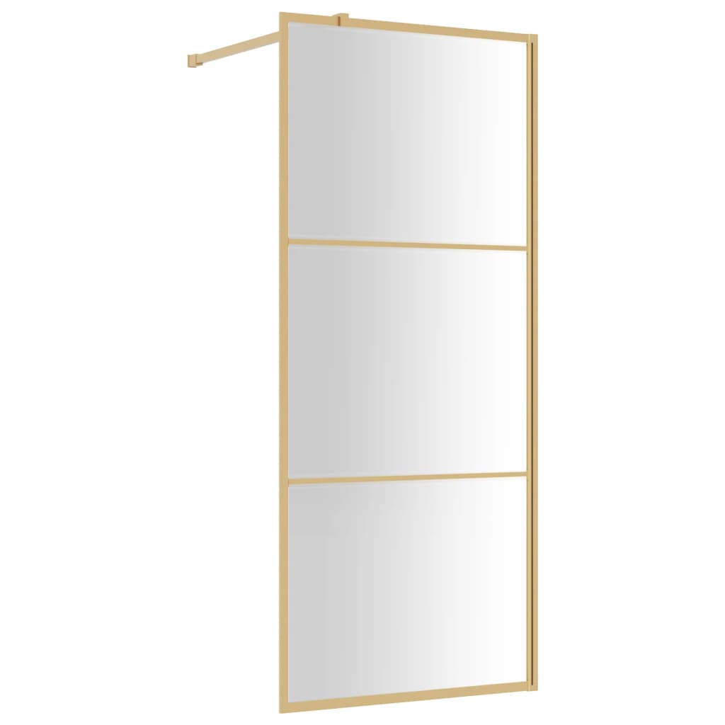 Brusevæg til bruseniche med ESG klart glas Gyldent 80x195cm