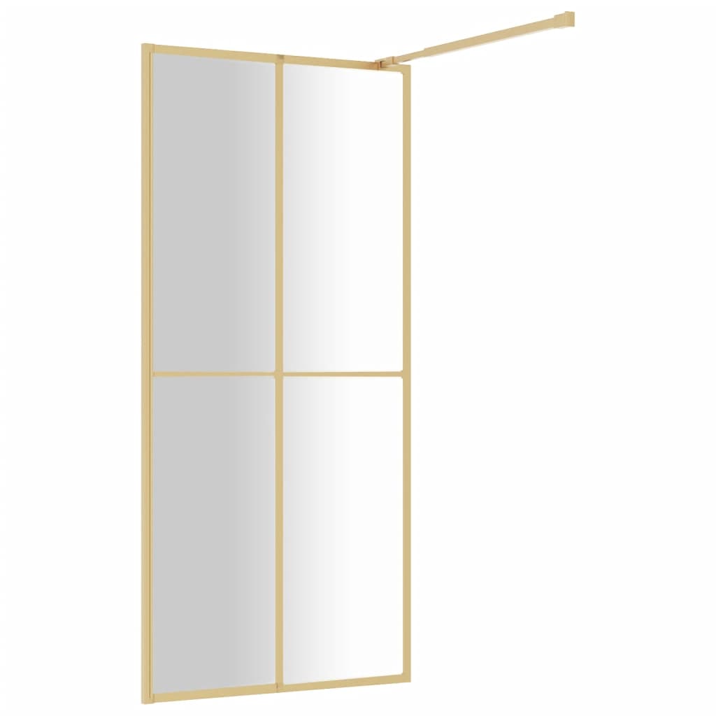 Brusevæg til bruseniche med ESG klart glas Gyldent 80x195cm