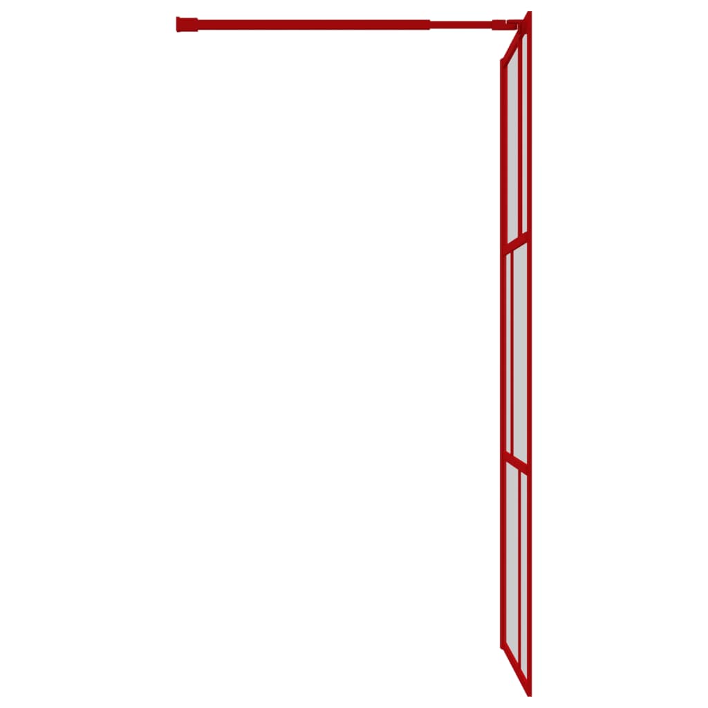 Brusevæg til bruseniche med ESG klart glas rød 90x195 cm