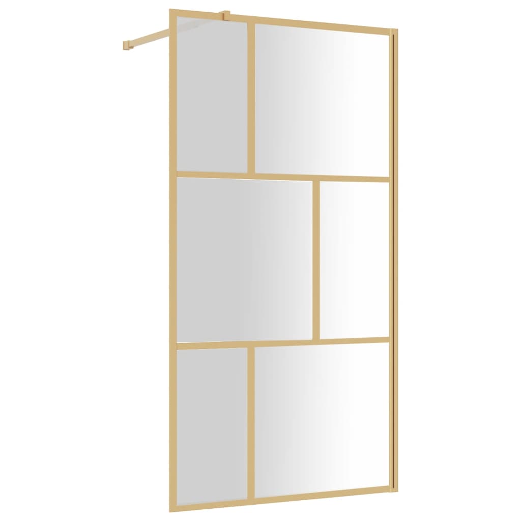 Bruseafskærmning til bruseniche ESG klart glas gyldent 100x195cm