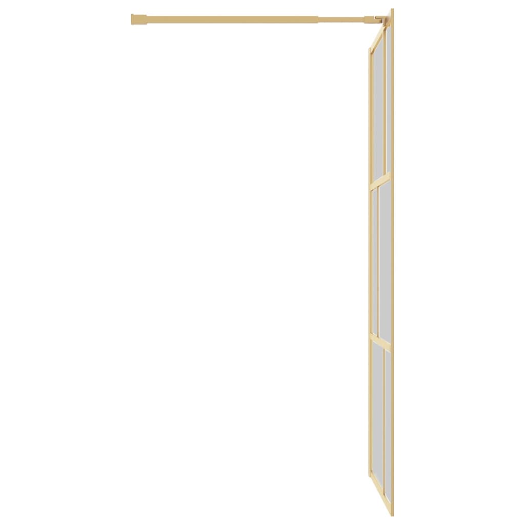 Bruseafskærmning til bruseniche ESG klart glas gyldent 100x195cm