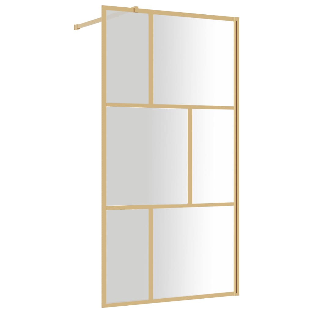 Brusevæg til bruseniche ESG klart glas Gyldent 115x195cm