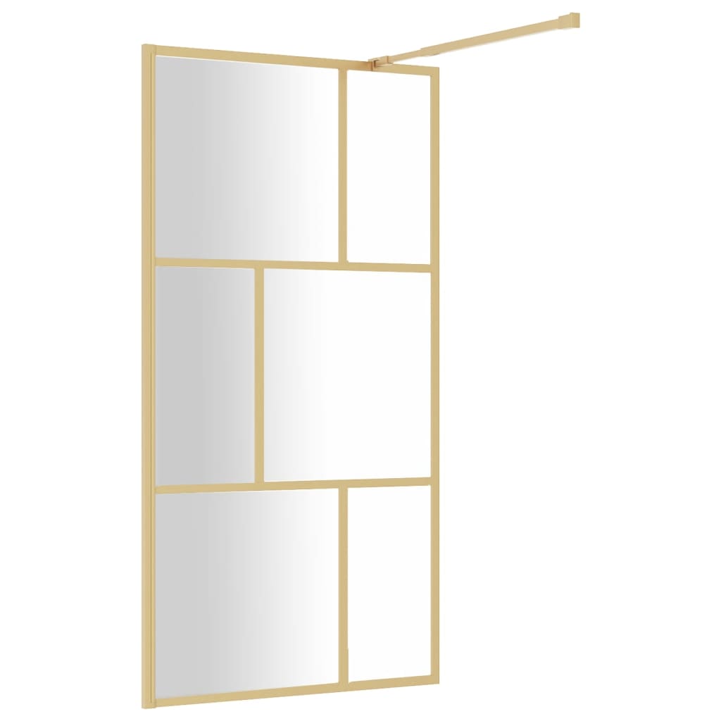 Brusevæg til bruseniche ESG klart glas Gyldent 115x195cm