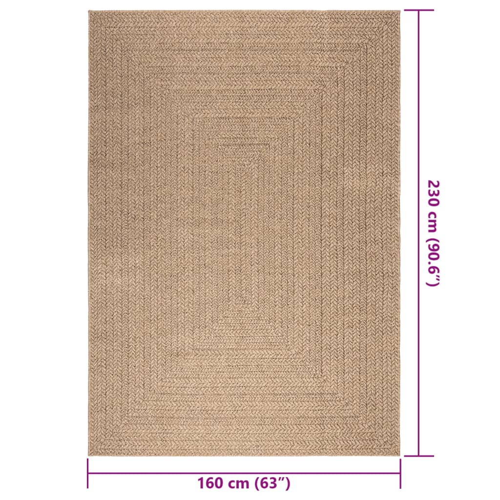 Tæppe ZIZUR 160x230 cm jute-look indendørs og udendørs