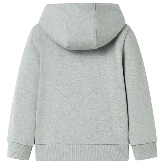 Kinder-Kapuzenpullover mit Reißverschluss Helles Khaki Melange 92