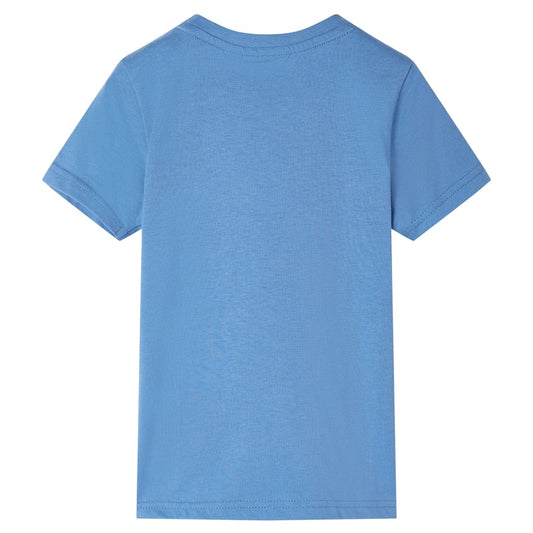 Kinder-Kurzarmshirt Mittelblau 104