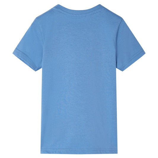 Kinder-Kurzarmshirt Mittelblau 128