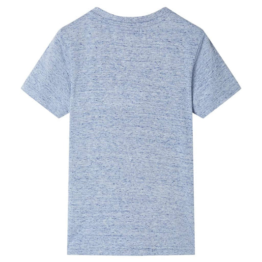 Kinder-Kurzarmshirt Blau Melange 104