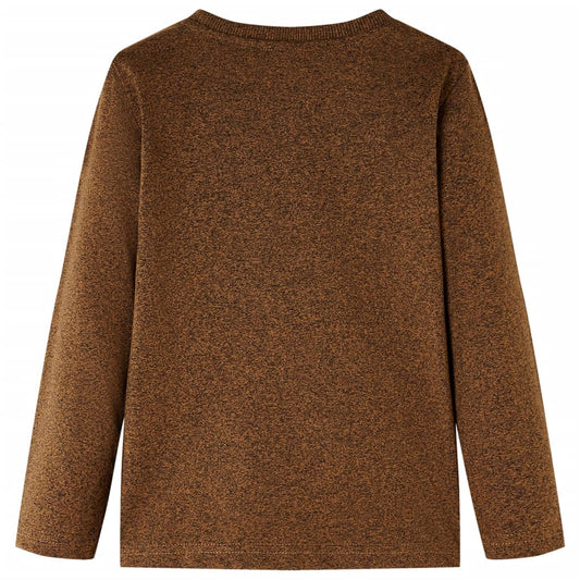 Kinder-Langarmshirt Cognac Melange 92