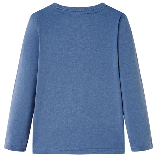 Kinder-Langarmshirt Blau Melange 116