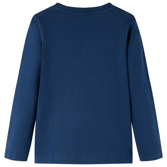 Kinder-Langarmshirt Marineblau 140
