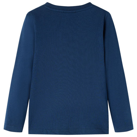 Kinder-Langarmshirt Marineblau 128