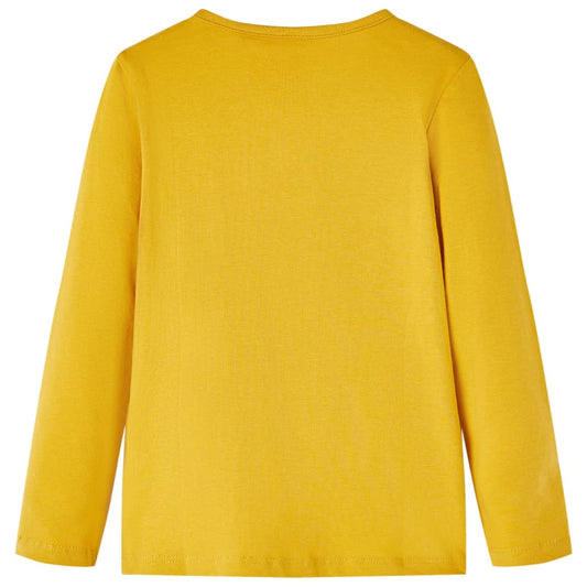 Kinder-Langarmshirt Dunkles Ocker 140