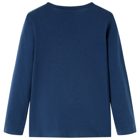 Kinder-Langarmshirt Marineblau 140