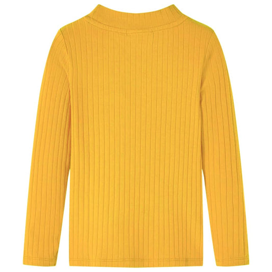 Kinder-Langarmshirt Rippstrick Dunkelocker 128