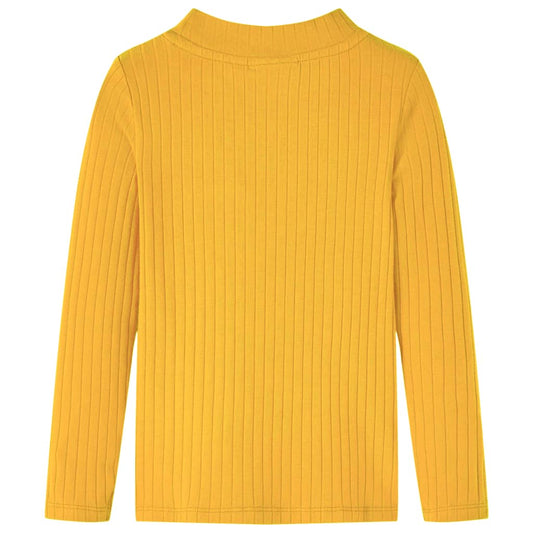 Kinder-Langarmshirt Rippstrick Dunkelocker 140