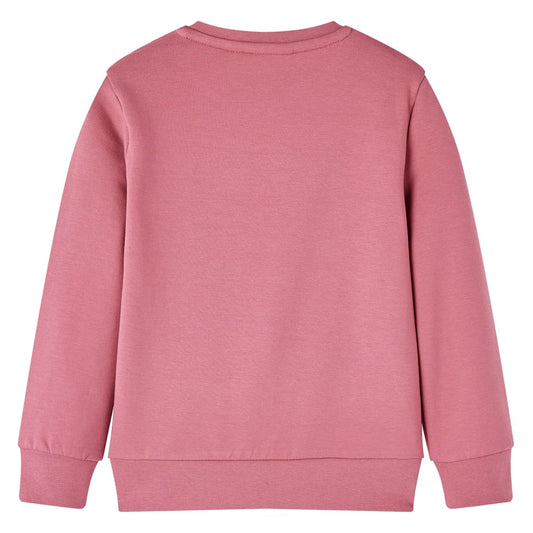 Kinder-Sweatshirt Samt-Patchwork Himbeerrosa 116