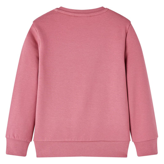 Kinder-Sweatshirt Samt-Patchwork Himbeerrosa 128