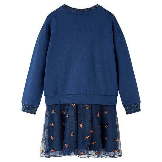 Kinderkleid mit Langen Ärmeln Marineblau 92