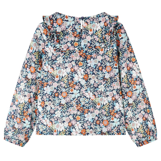 Kinder-Langarmbluse Dunkelblau 92