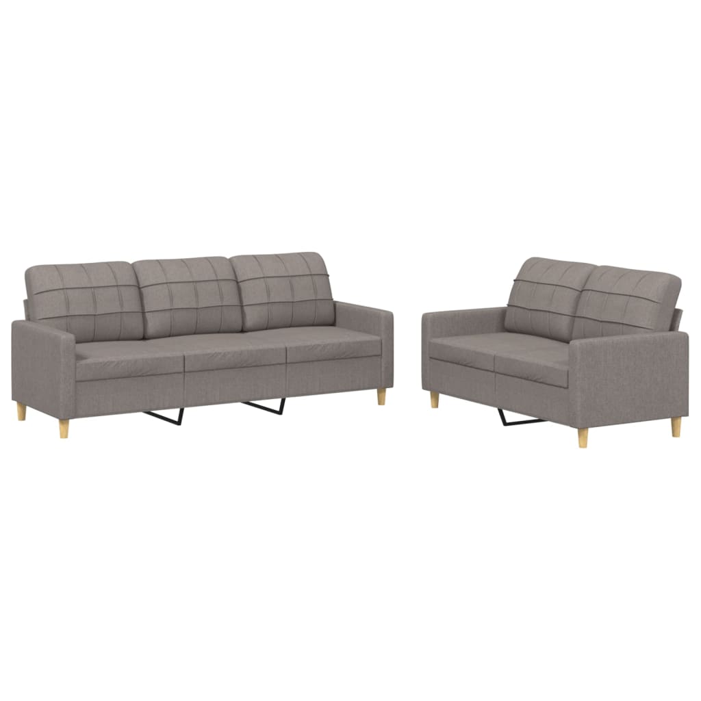 2-delt Sofasæt med puder i taupe stof