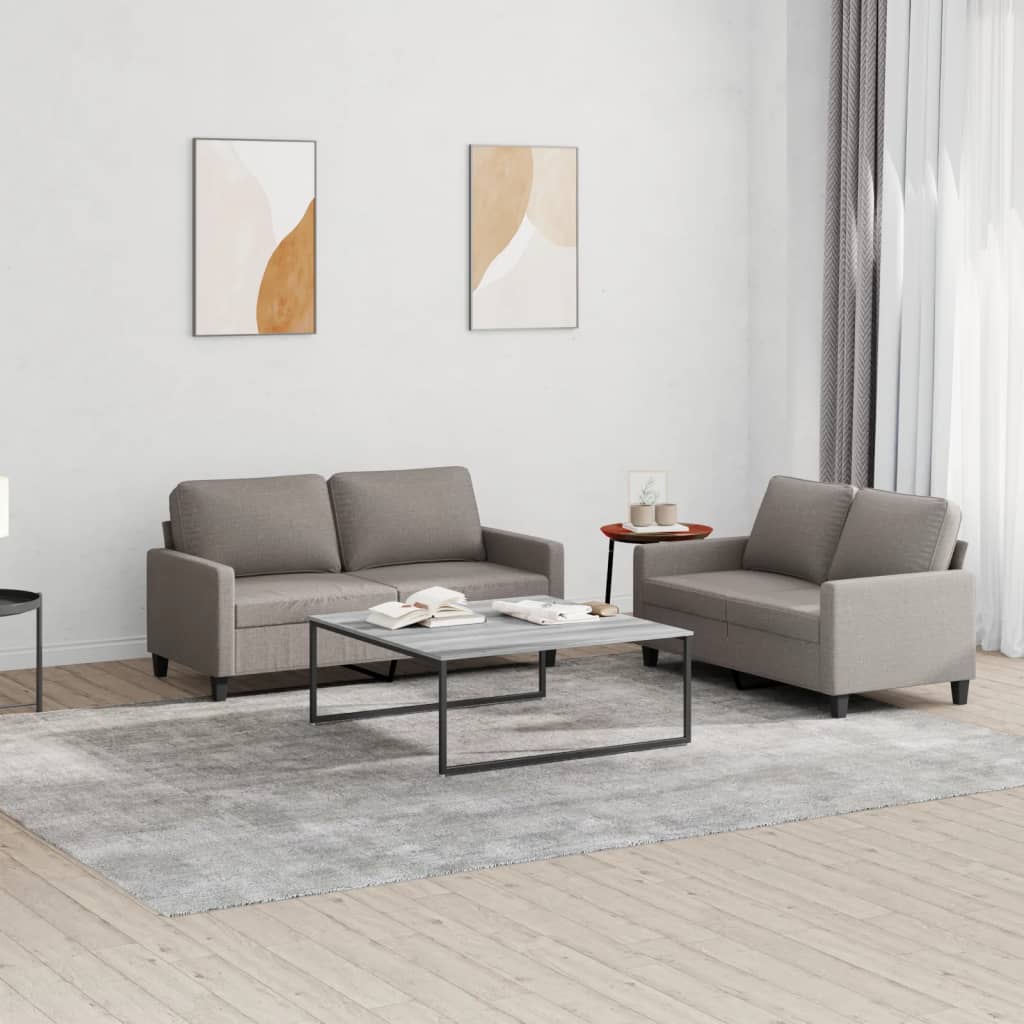 2-delt Sofasæt med puder i taupe stof