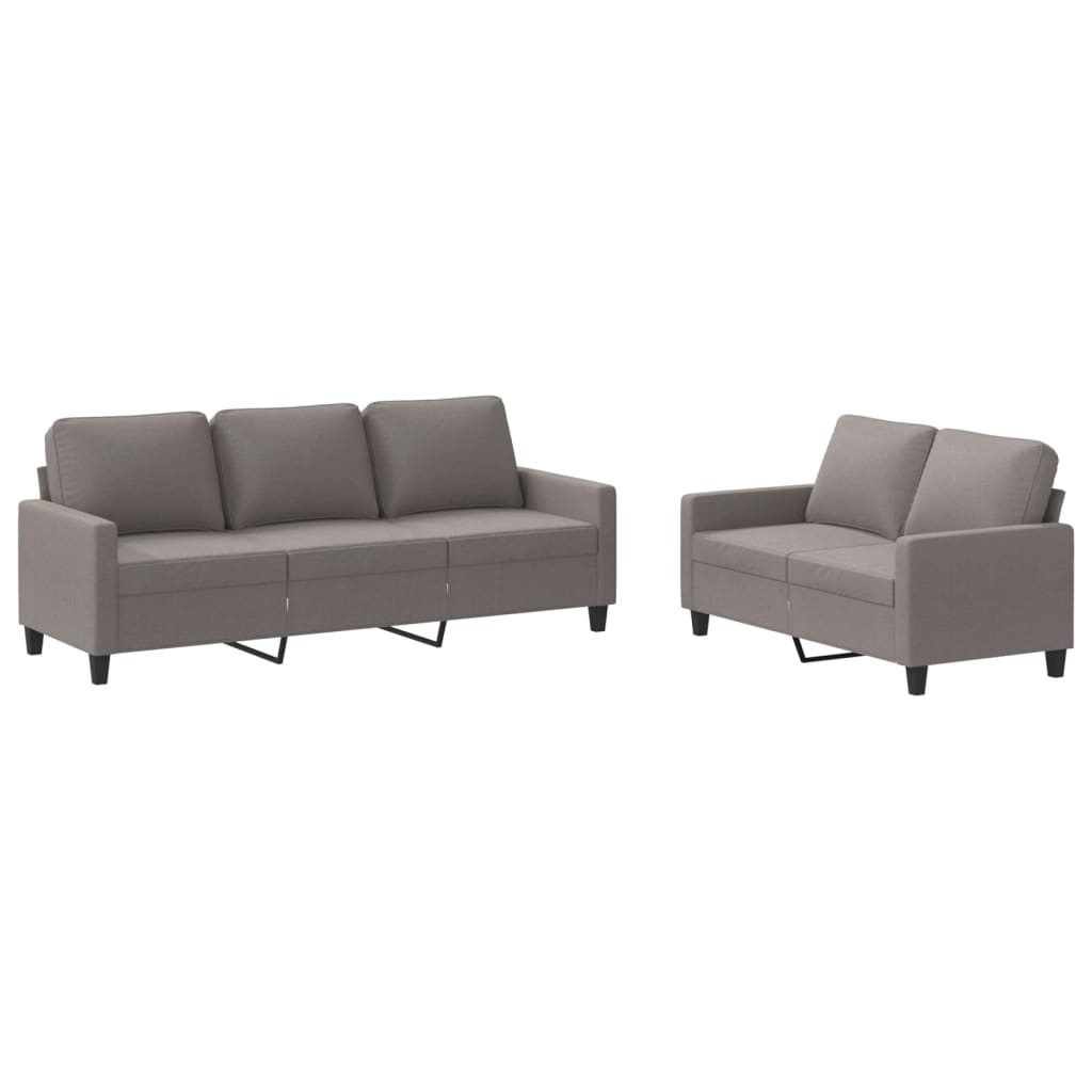 2-delt Sofasæt med puder i taupe stof