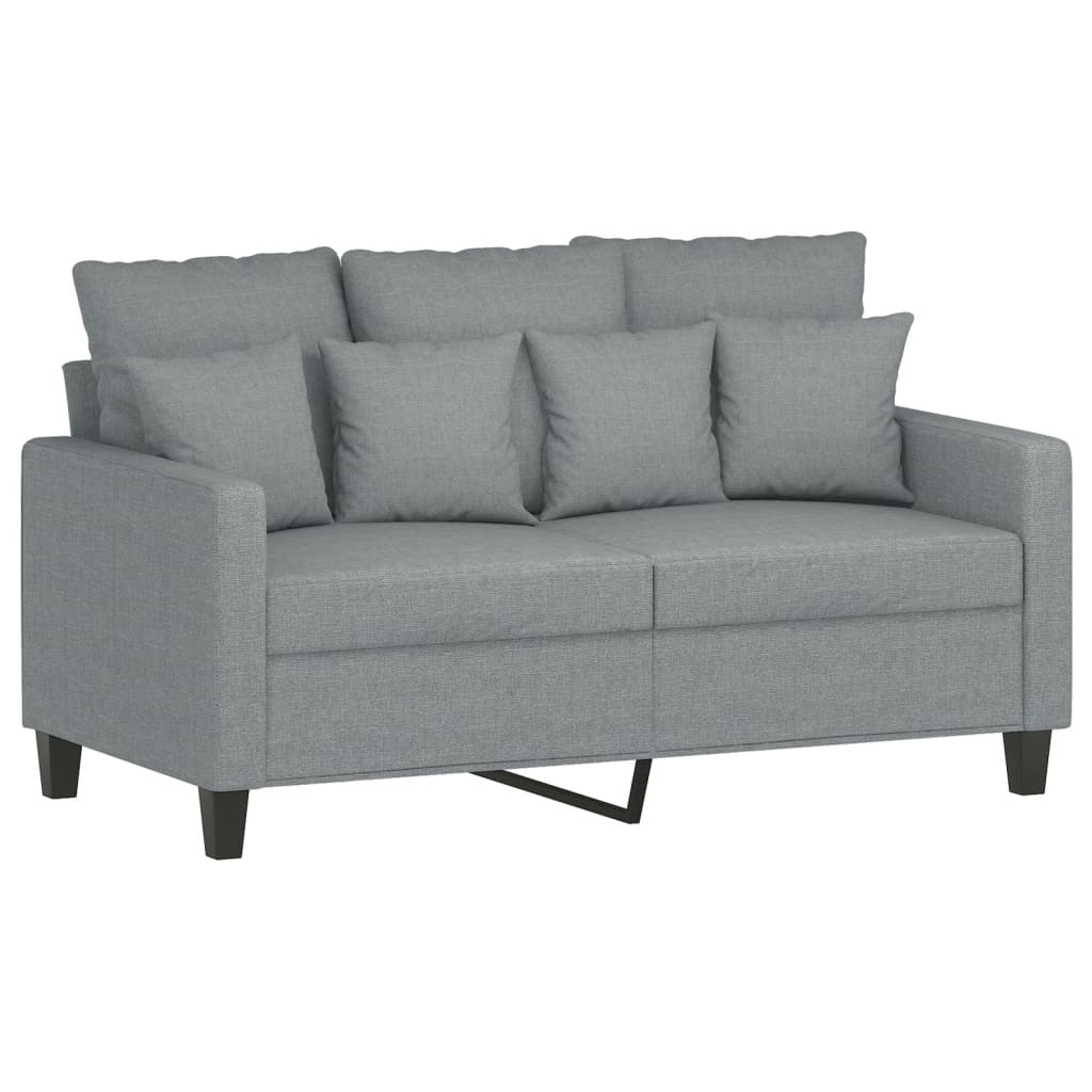 2-delt Sofasæt med puder lysegråt stof