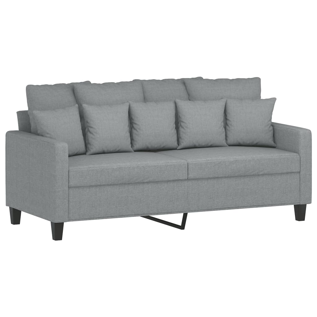 2-delt Sofasæt med puder lysegråt stof