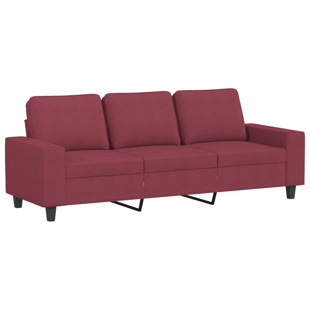 3-delt sofasæt vinrødt stof
