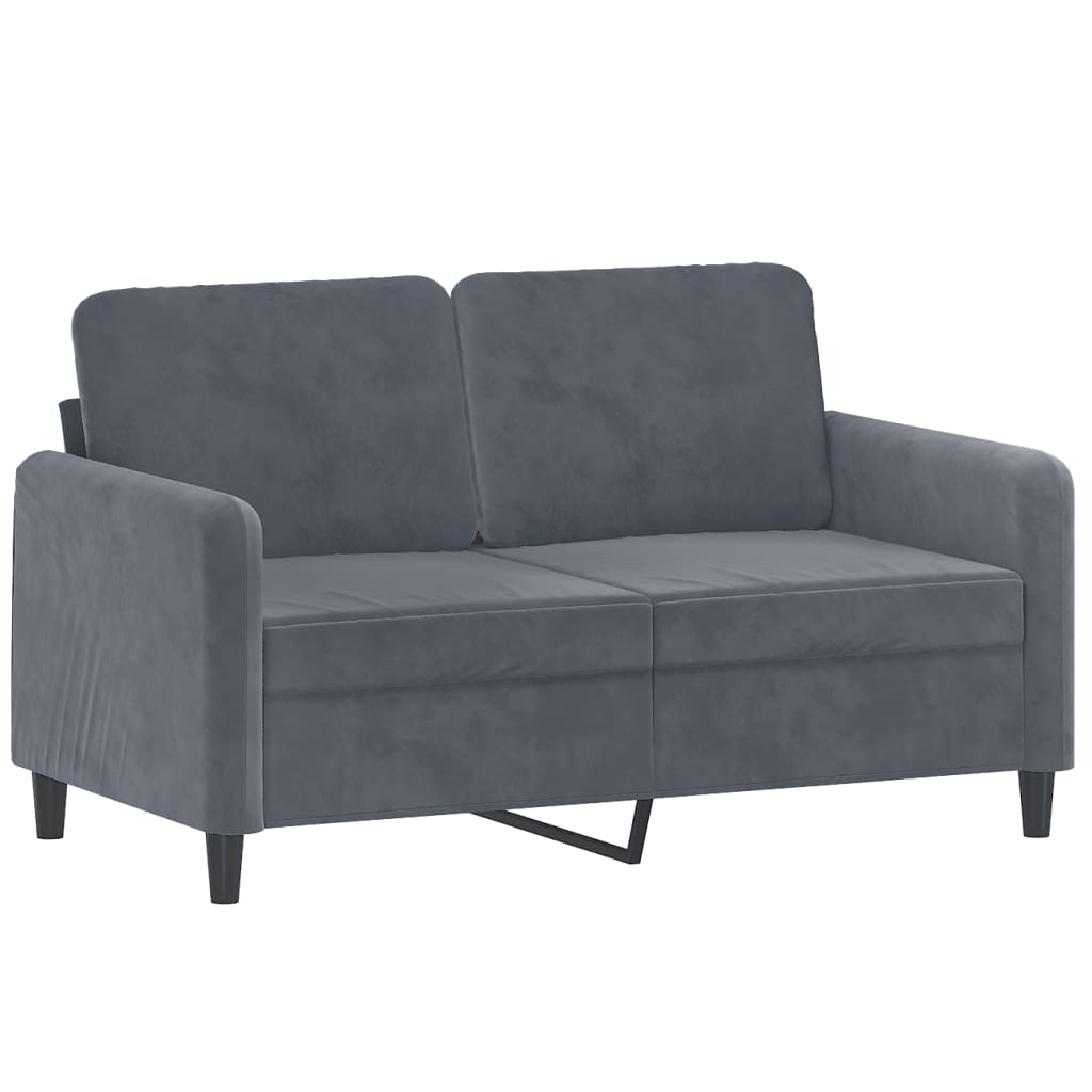 2-delt Sofasæt mørkegrå fløjl