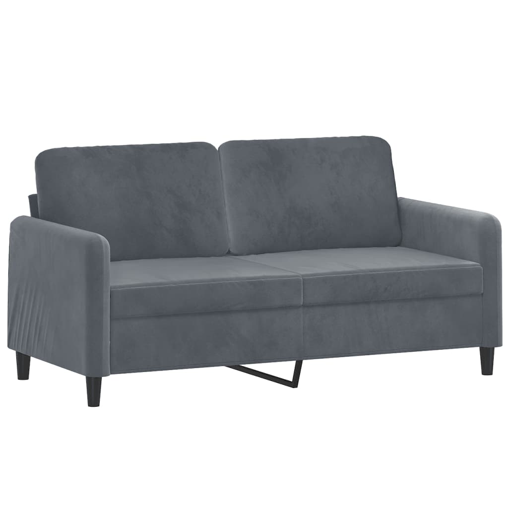 2-delt Sofasæt mørkegrå fløjl