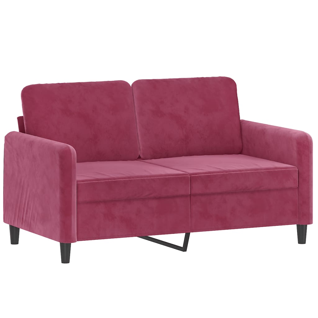 2-delt sofasæt vinrødt fløjl