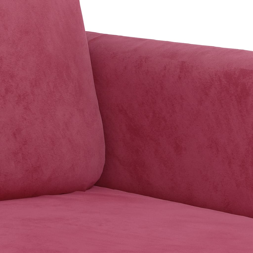2-delt sofasæt vinrødt fløjl