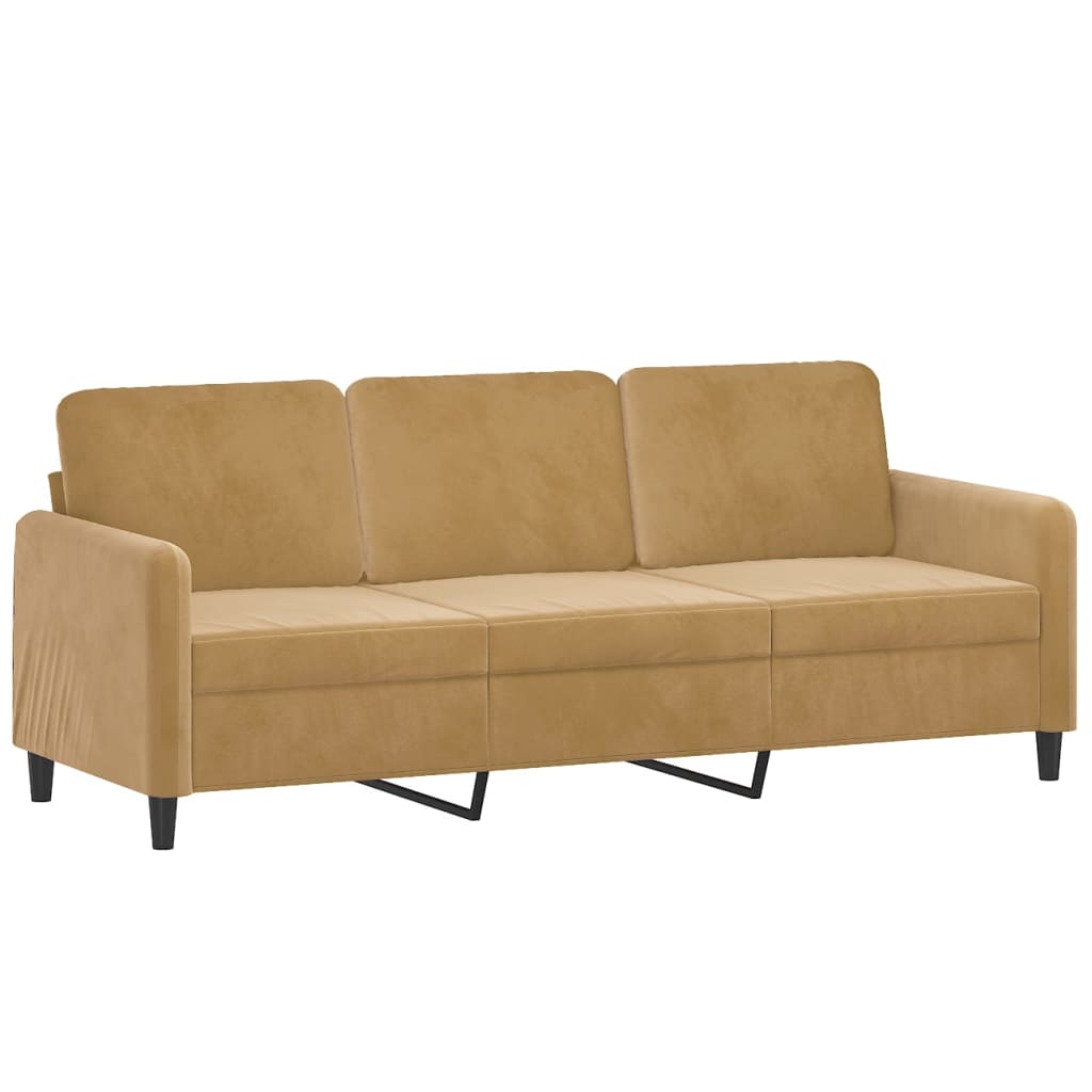 2-delt sofasæt brunt fløjl