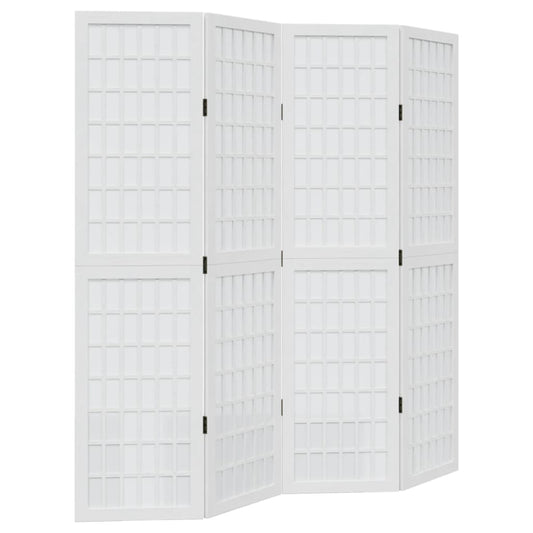 4-tlg. Raumteiler Weiß Massivholz Paulownia