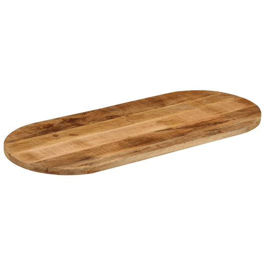 Tischplatte 80x40x2,5 cm Oval Raues Massives Mangoholz