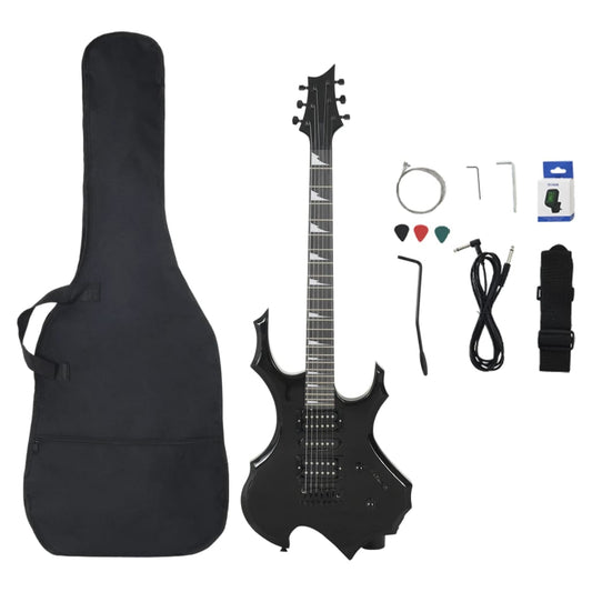 E-Gitarre für Anfänger mit Tasche Schwarz 4/4 39"