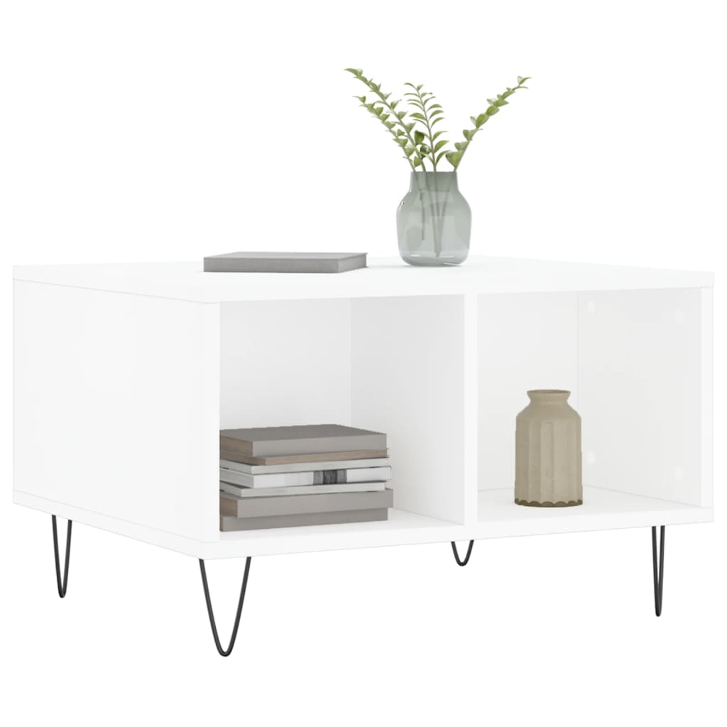 Sofabord Hvid 60x50x36,5 cm Træ Materiale